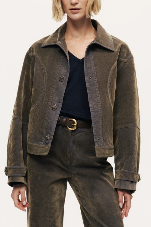 Nocturne Vintage-wash Jacket In Brown