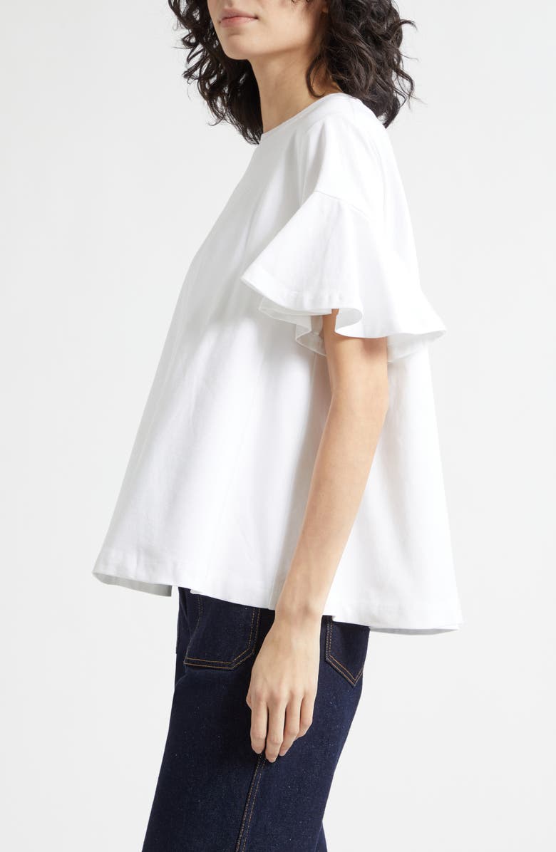 Cinq à Sept Jane Ruffle Sleeve T-Shirt, Alternate, color, White