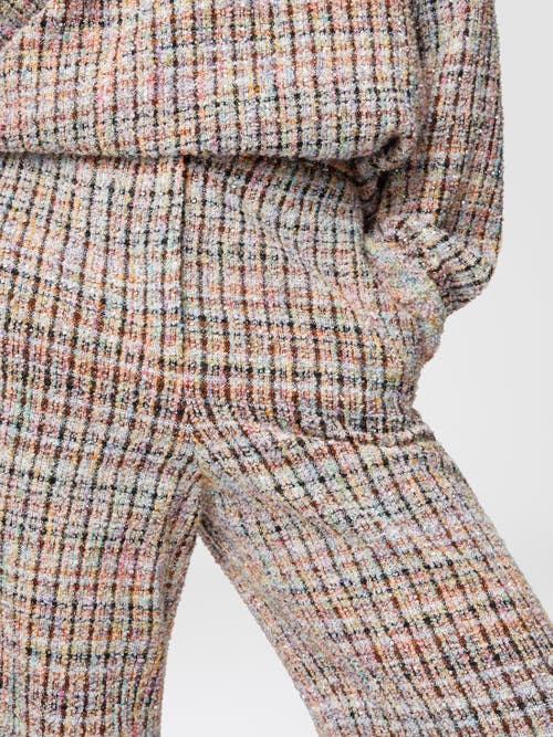Missoni Bouclé Checkered Trousers With Sequins In Multicoloured