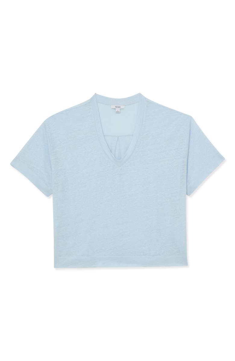 Reiss Linen V-Neck Tee, Alternate, color, Blue