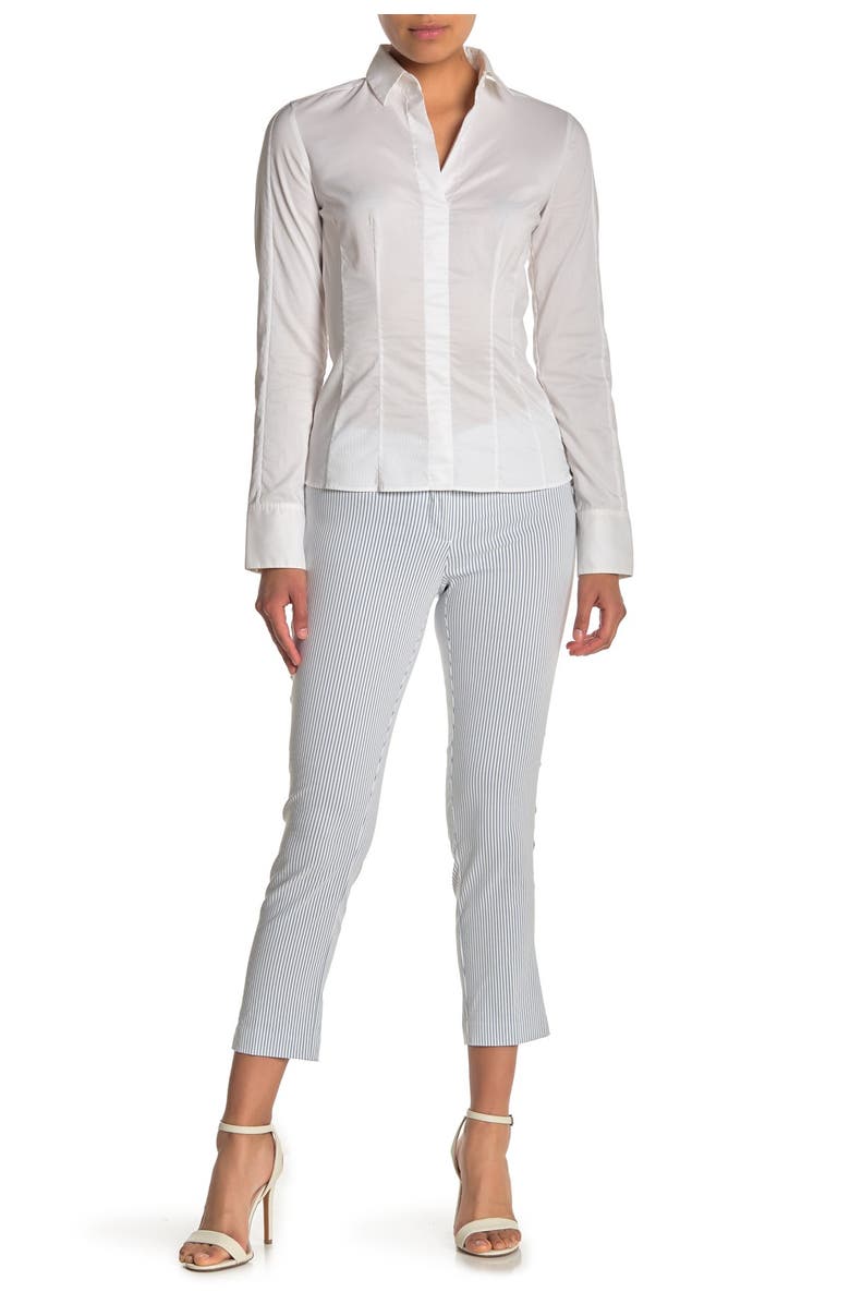 Amanda & Chelsea Amanda Seersucker Ankle Pants, Main, color, Blu/Wht