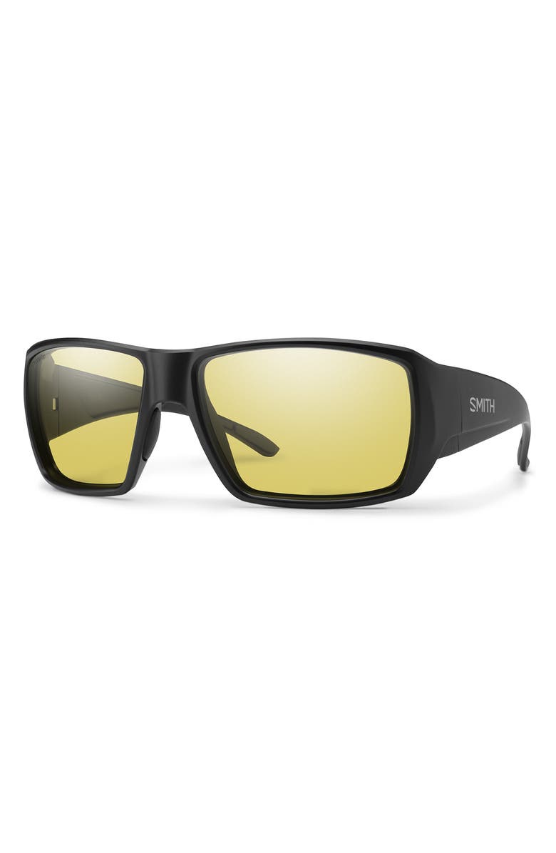 Smith Guide's Choice 58mm ChromaPop<sup>™</sup> Polarized Wraparound Sunglasses, Alternate, color, Black / Low Light Yellow