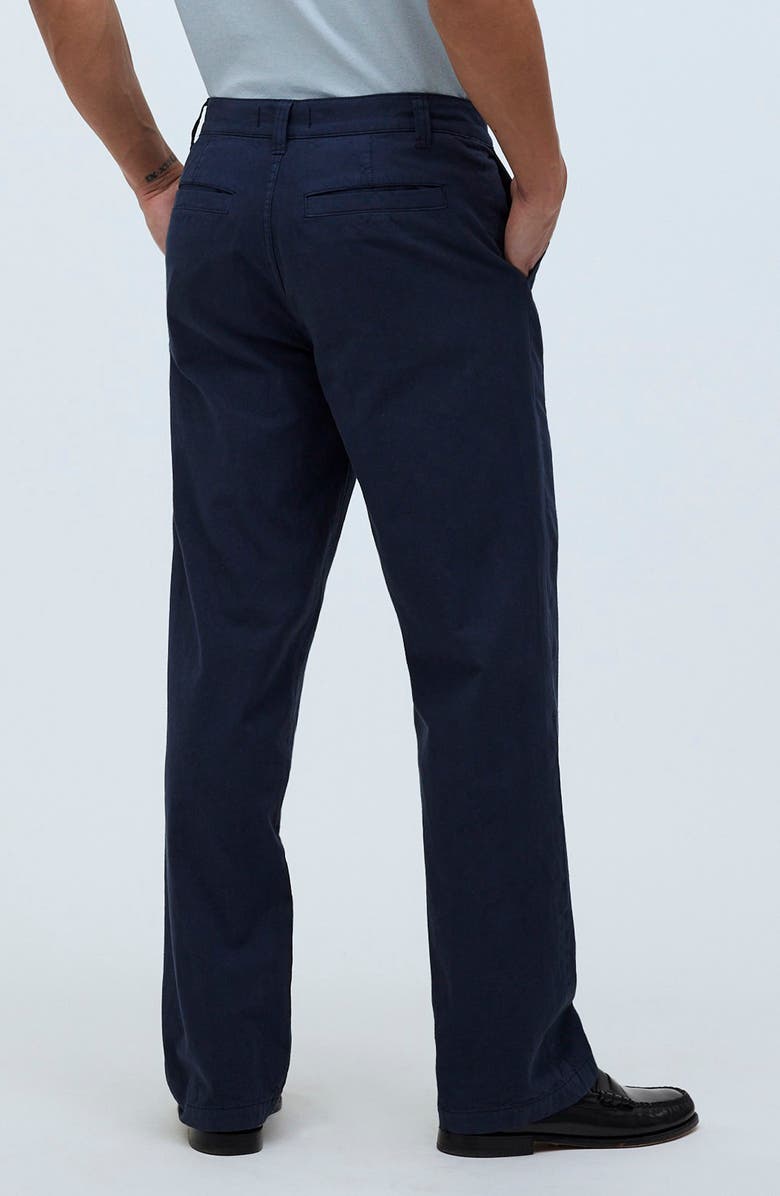 Madewell Pleated Relaxed Straight Leg Cotton & Hemp Pants, Alternate, color, After Midnight