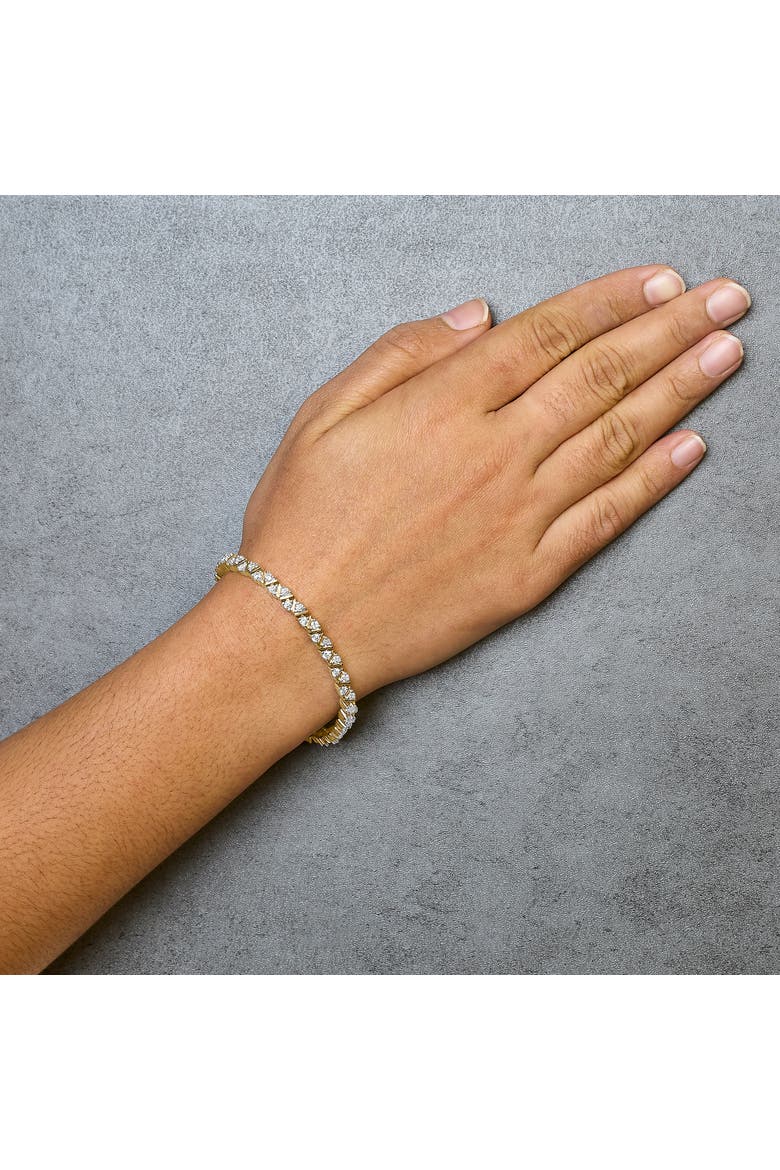 14K Yellow Gold 4.00 Cttw Diamond Triangle Link Tennis Bracelet, Alternate, color, Yellow
