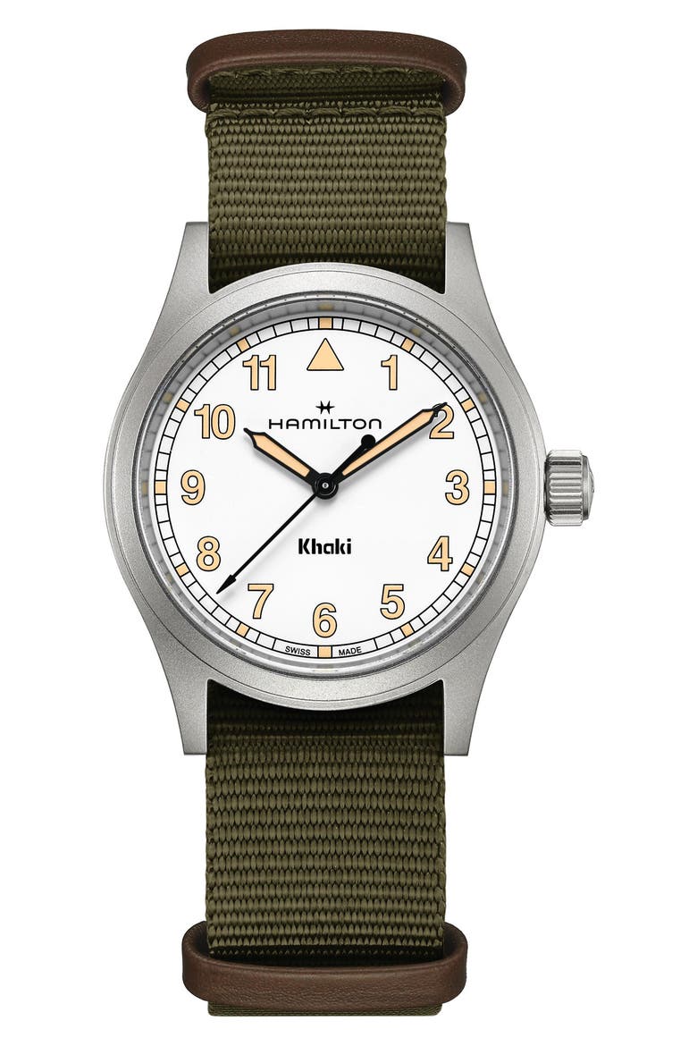 Khaki Field NATO Strap Watch, 38mm, Main, color, GREEN AND WHITE