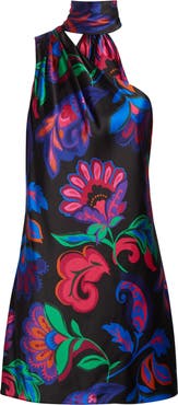 Ramy Brook Dolly Asymmetric Stretch Silk Minidress