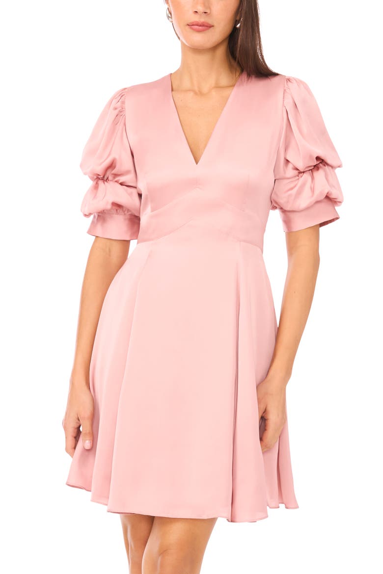 Puff Sleeve Minidress, Alternate, color, PALE BLUSH