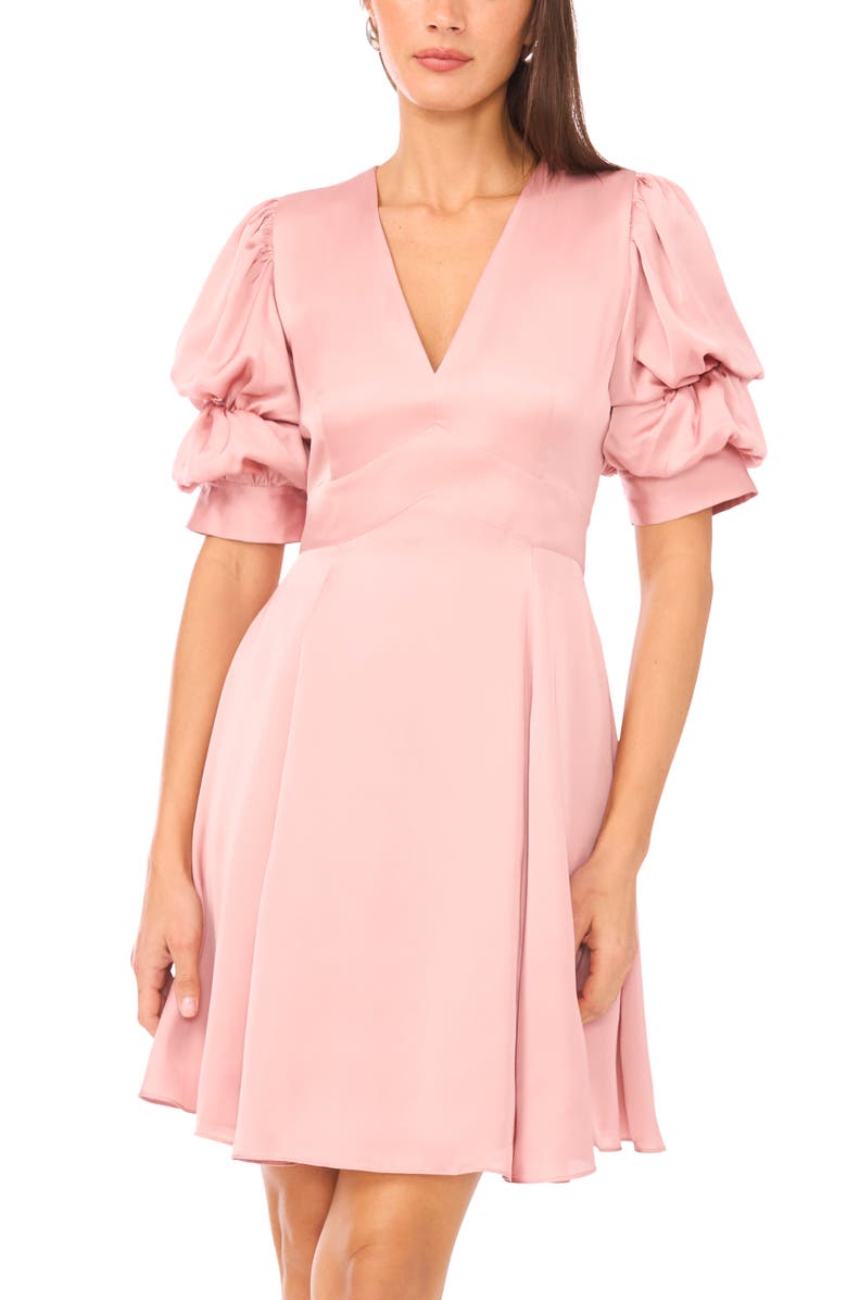 1.STATE Puff Sleeve Minidress, Alternate, color, Pale Blush