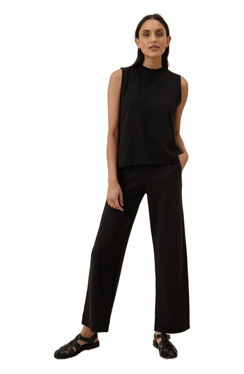 Pact Organic Cotton Airplane Mock Neck Shell, Alternate, color, Black