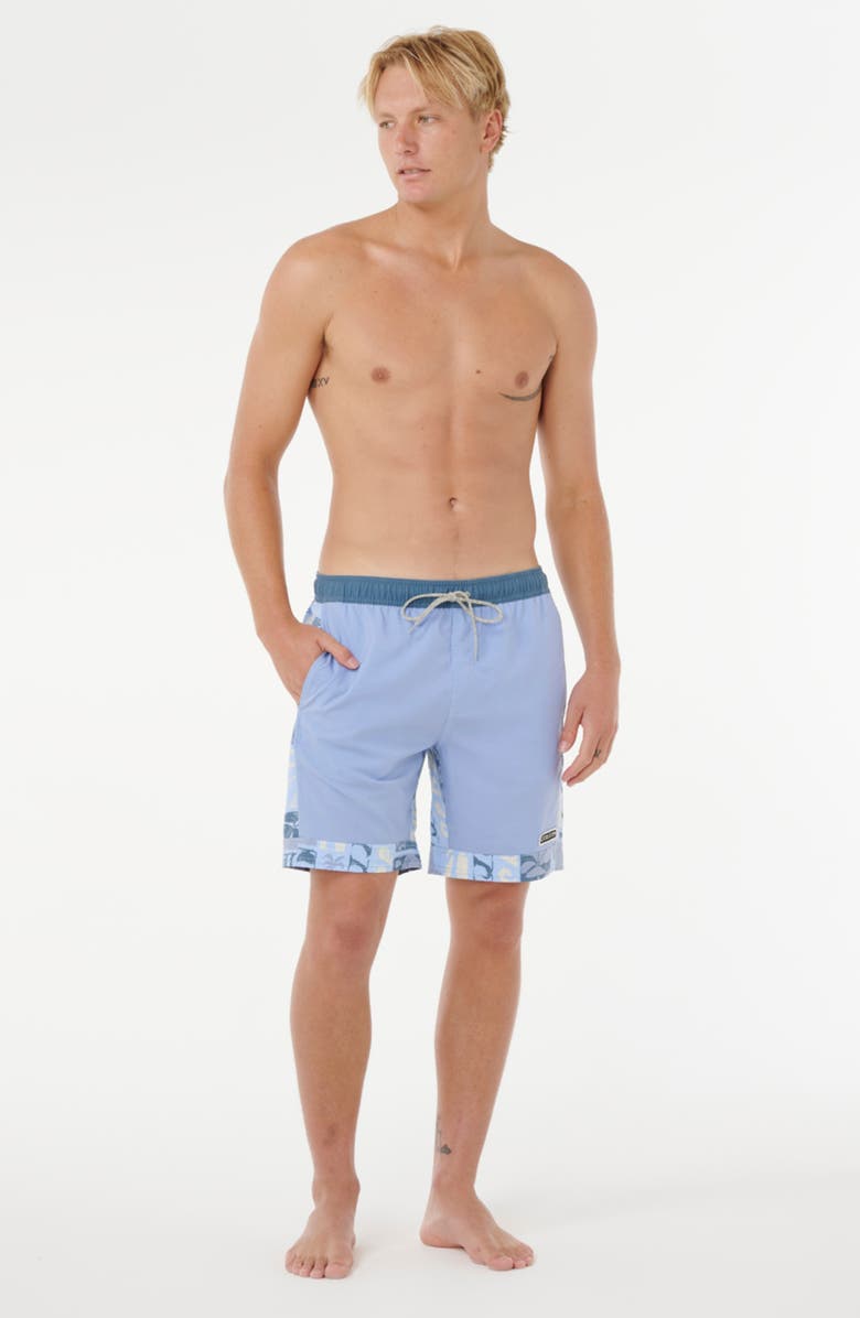 Rip Curl Aots Williams Tie Waist Swim Trunks, Alternate, color, Spray Blue