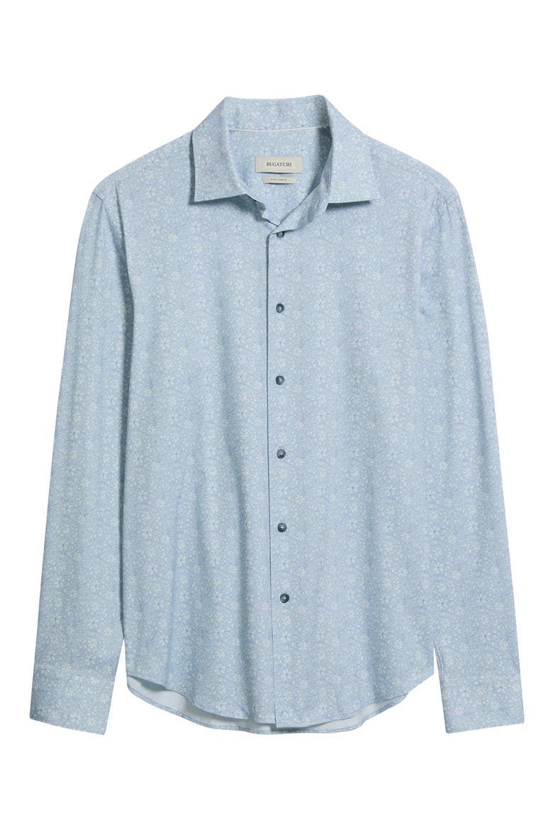 James OoohCotton® Floral Print Button-Up Shirt, Alternate, color, HAZY BLUE