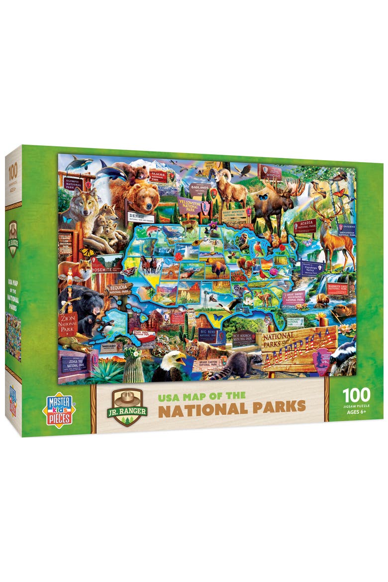 USA Map of National Parks 100pc Puzzle, Main, color, Multicolor