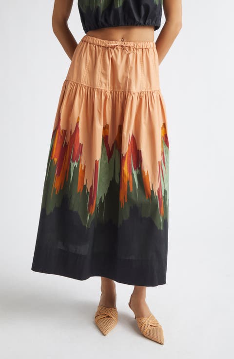 Theodora Tiered Cotton Maxi Skirt
