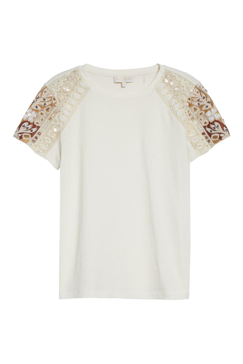 Tyler Sequin Embroidery Detail Cotton T-Shirt, Alternate, color, COFFEE COMBO