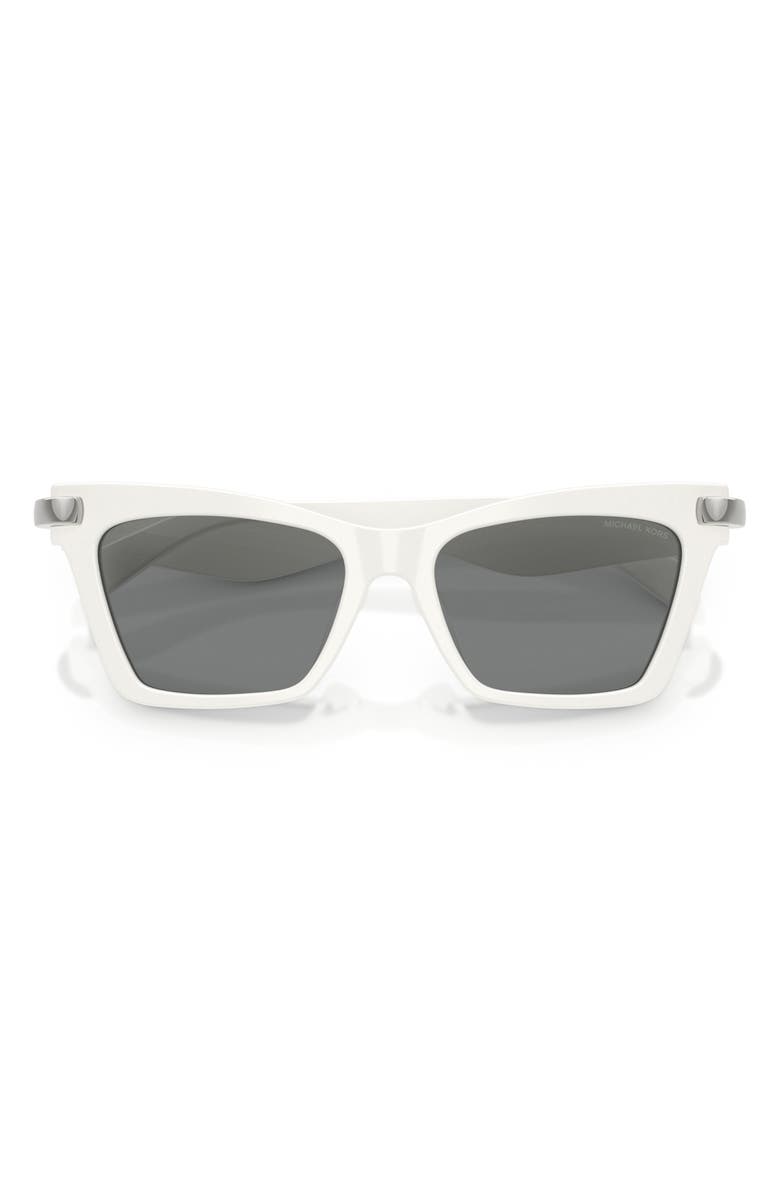 Michael Kors Grand Cayman 54mm Cat Eye Sunglasses, Alternate, color, White / Grey Mono