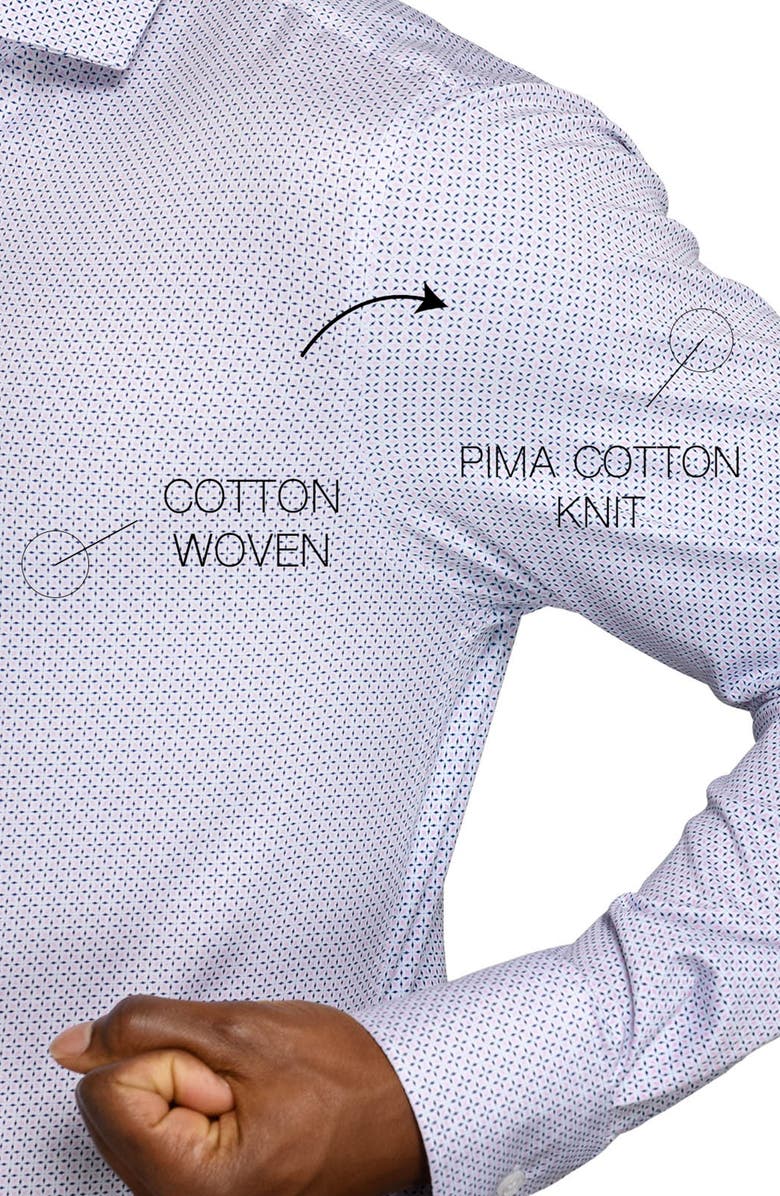 W.R.K Slim Fit Abstract Cross Reworked Button-Up Shirt, Alternate, color, White/ Pink