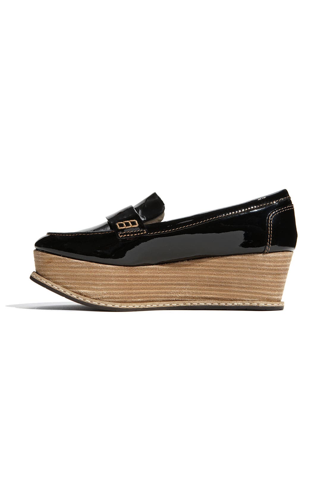 'Nikki' Platform Loafer, Alternate, color, BLACK PATENT