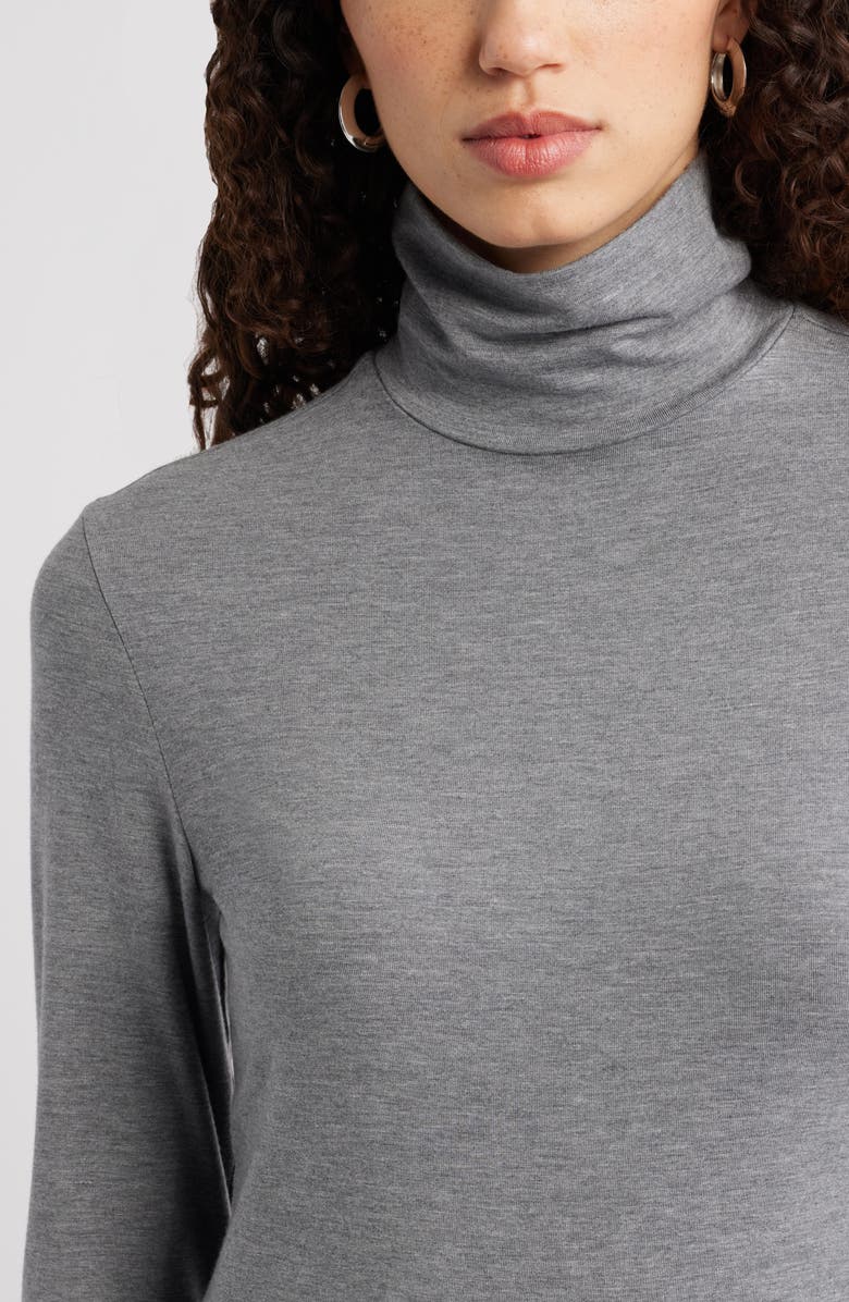 Nordstrom Turtleneck Knit Top, Alternate, color, Grey Dark Heather