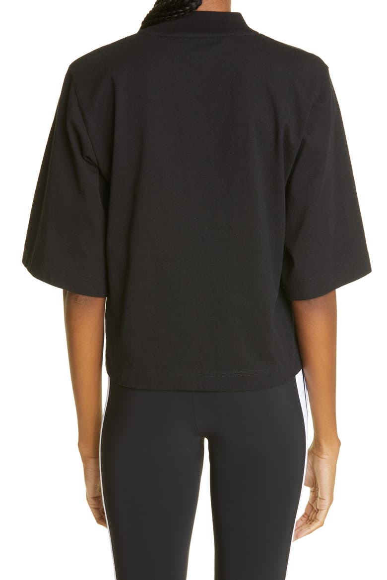 Bear Graphic Crop Cotton Tee, Alternate, color, BLACK BROWN