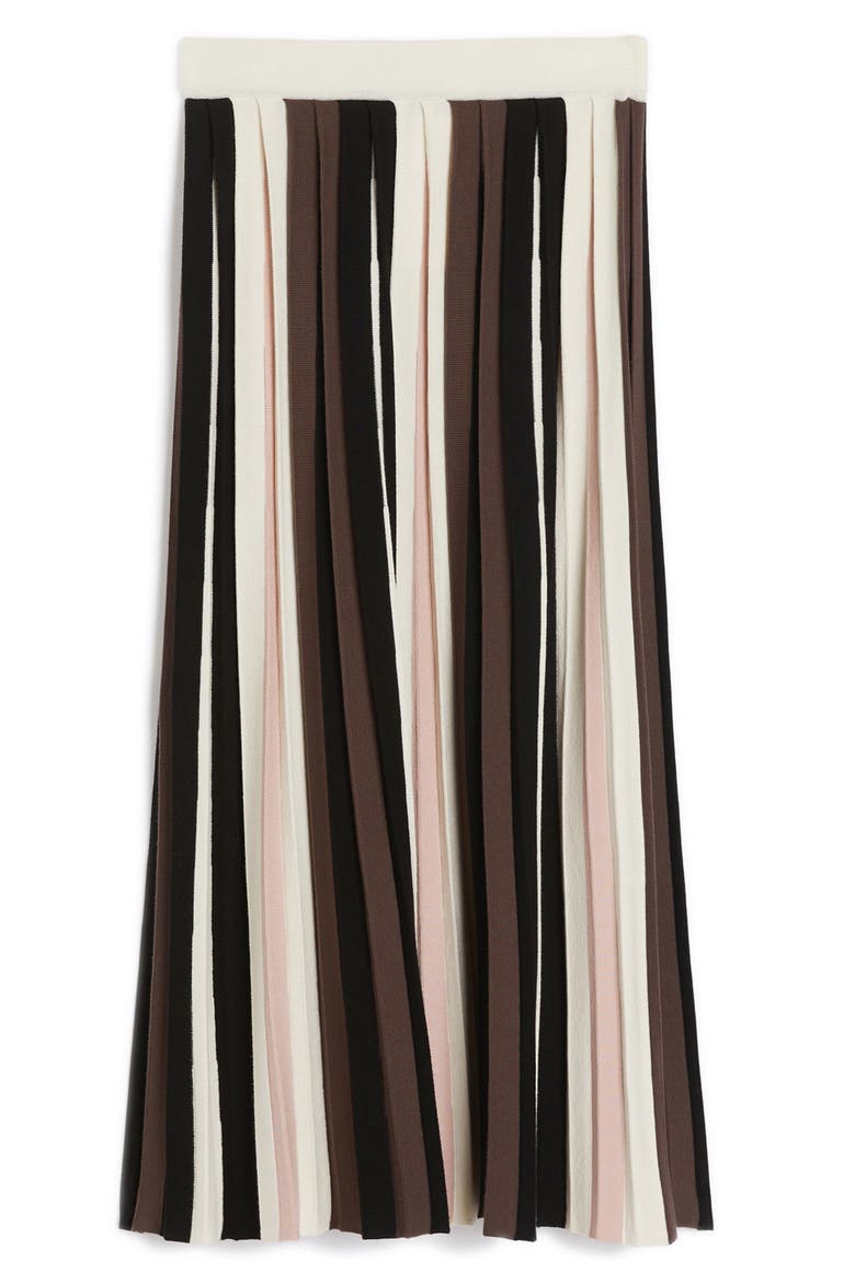 Pleiadi Pleated Knit Skirt, Alternate, color, BLACK MULTI COLOUR