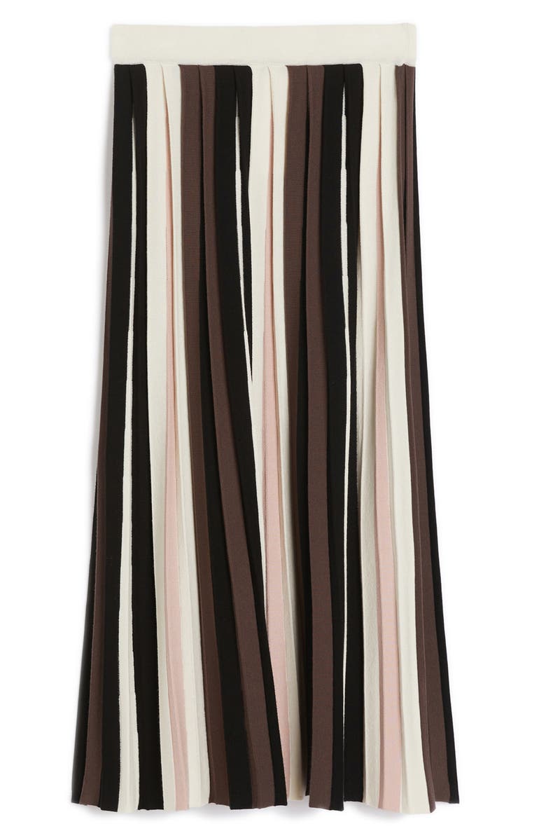 Weekend Max Mara Pleiadi Pleated Knit Skirt, Alternate, color, Black Multi Colour
