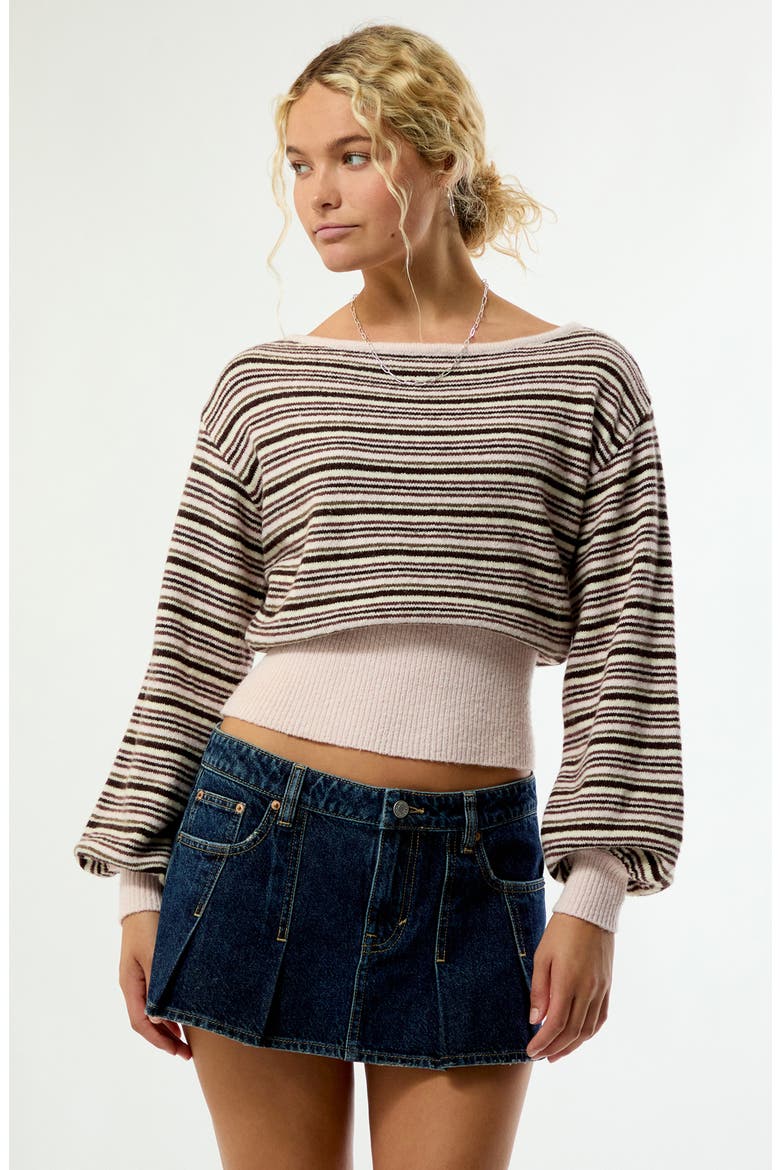Harley Off the Shoulder Sweater, Alternate, color, PINK