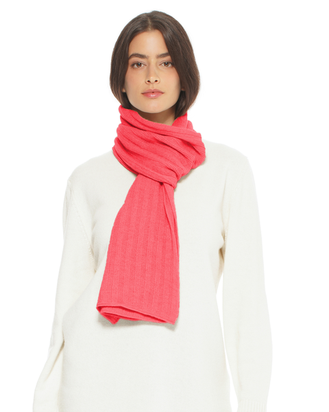 Pure Cashmere Plush-Ribbed Scarf