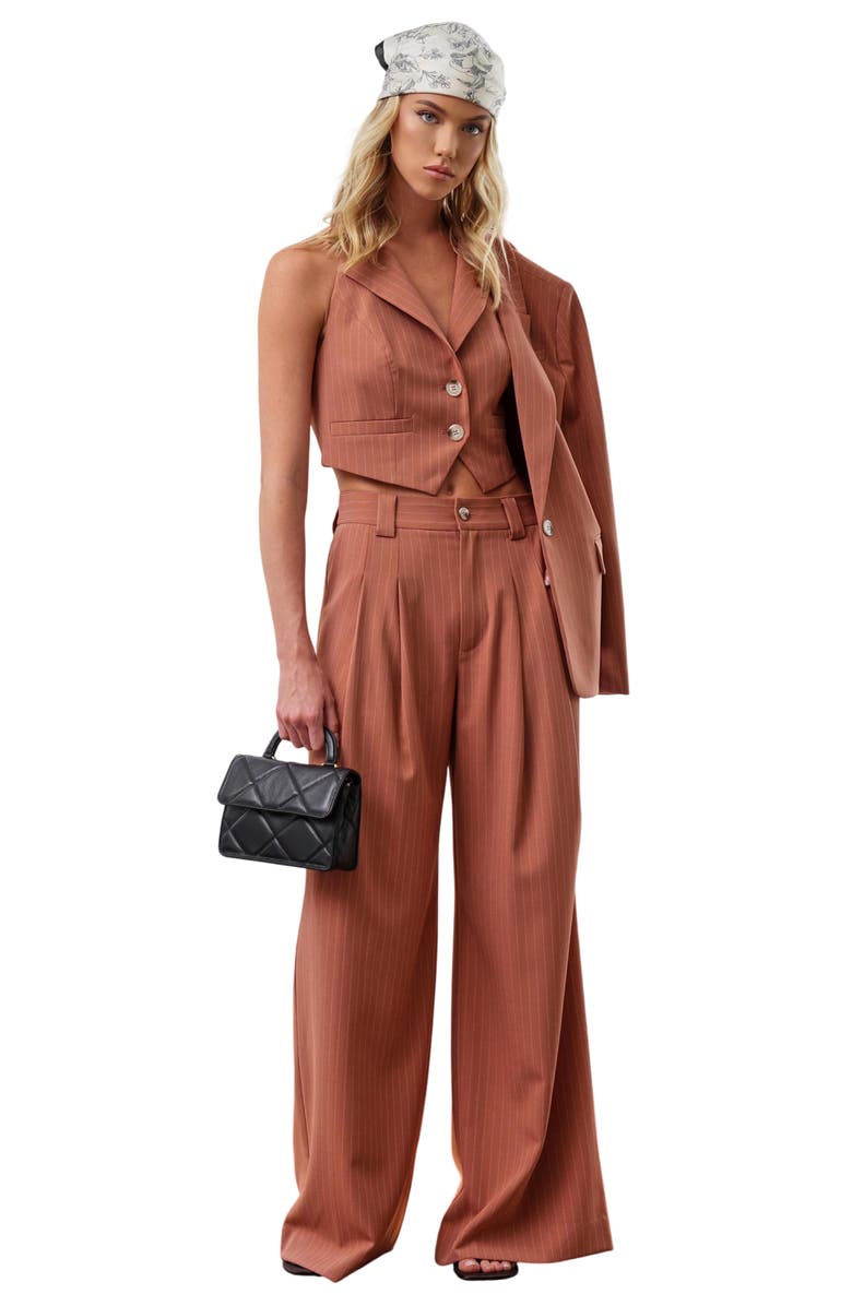 Walter Baker Becca Top, Alternate, color, Clay Pinstripe