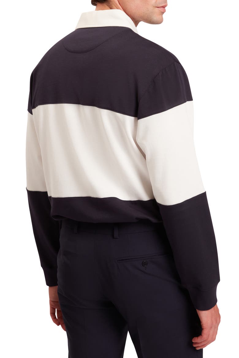 Traviss Long Sleeve Cotton Rugby Shirt, Alternate, color, NAVY