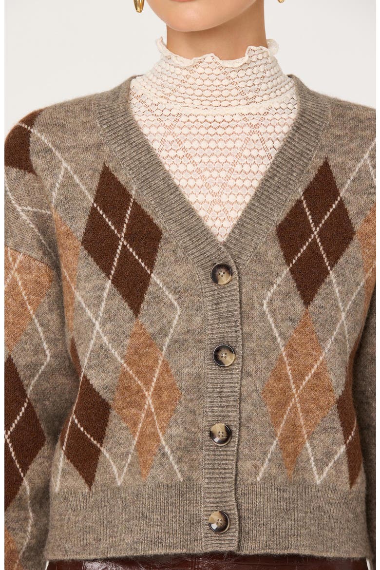 Ashtyn Argyle Cardigan, Alternate, color, BROWN ARGYLE