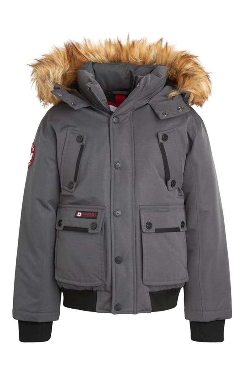 CANADA WEATHER GEAR Boys
 Winter Bomber Jacket, Alternate, color, Coal Grey