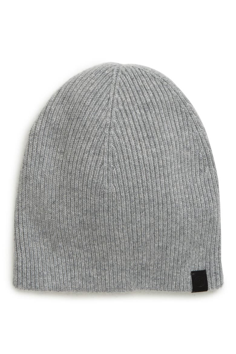 Ace Reversible Cashmere Beanie, Main, color, HEATHER GREY
