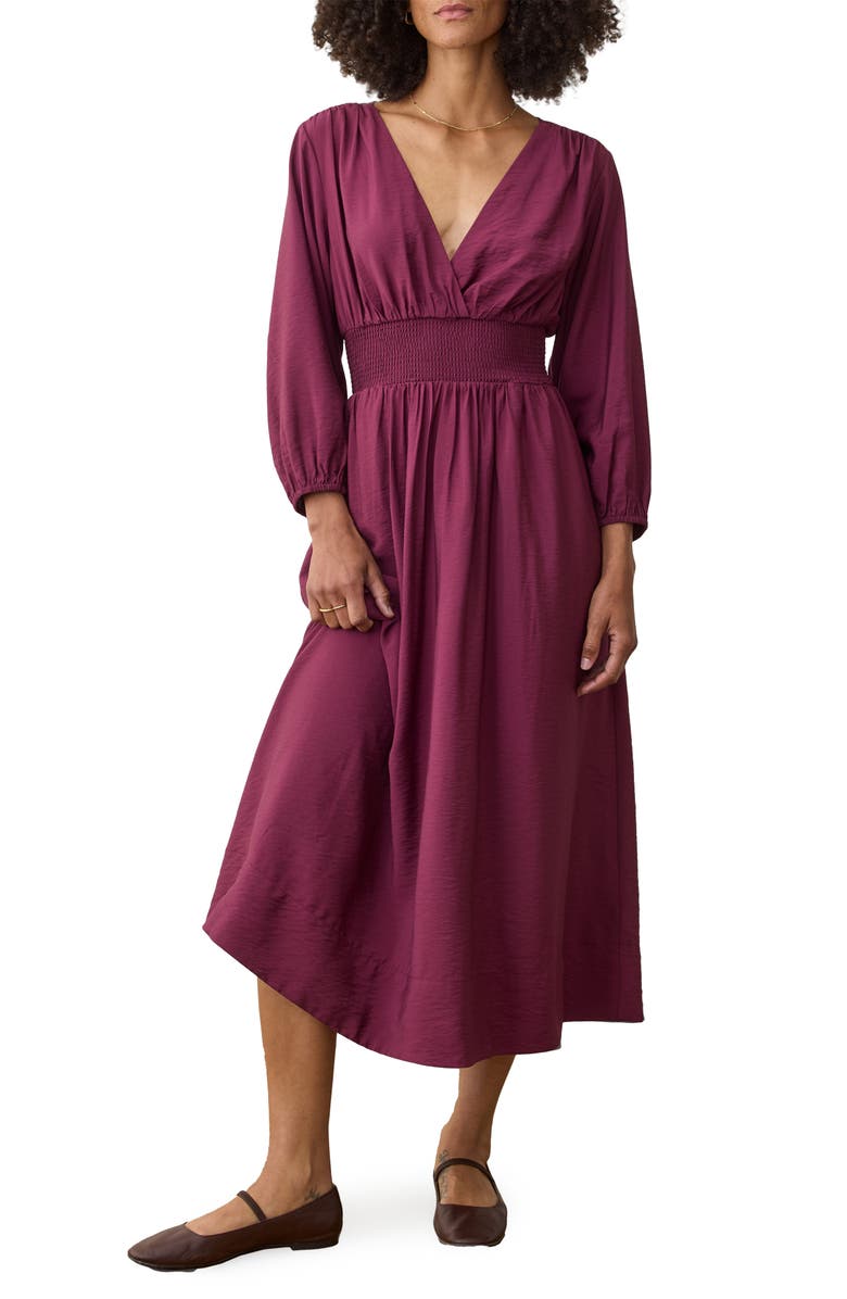 Marine Layer Daphne Long Sleeve Maxi Dress, Main, color, Fig