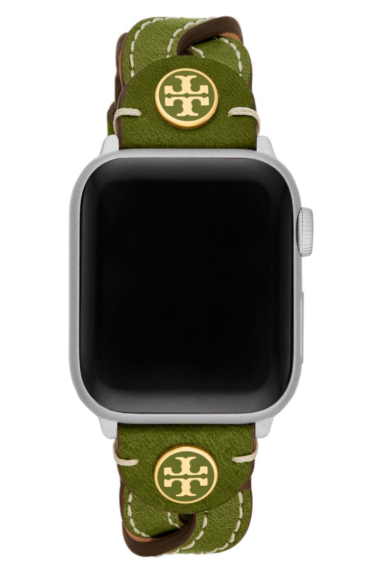 Braided Leather Apple Watch® Watchstrap, Alternate, color, SILVER
