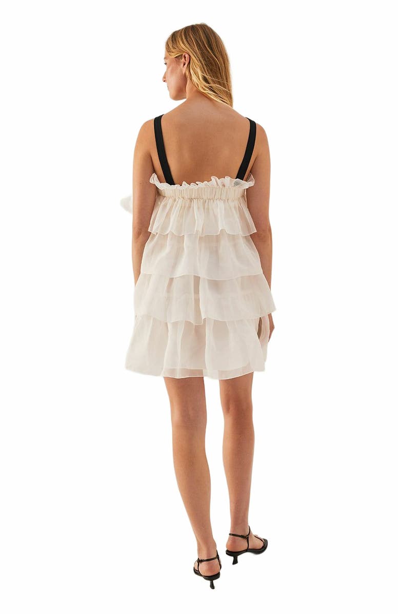 Rebecca Taylor Tiered Organza Dress, Alternate, color, Ivory/ Black