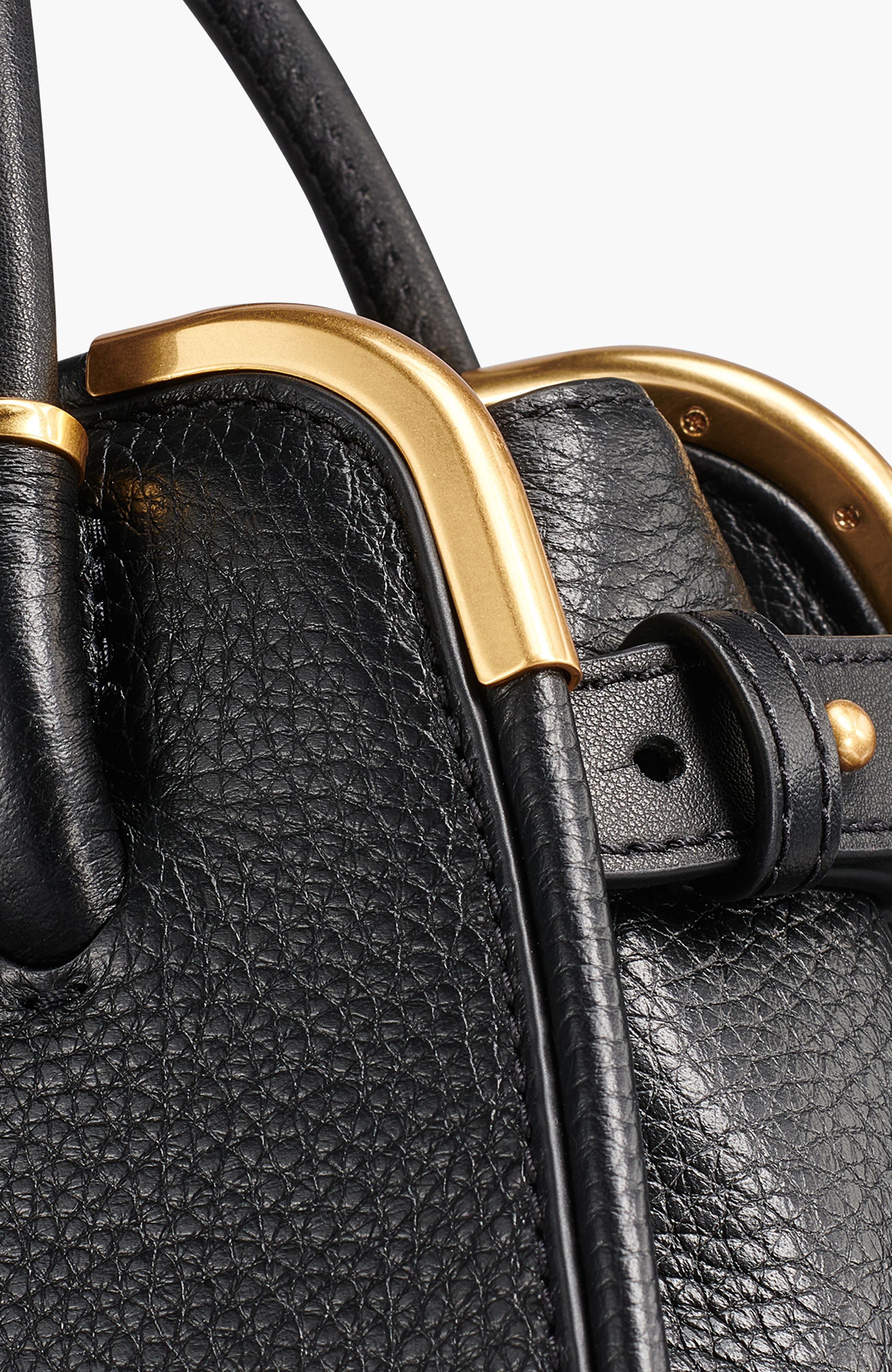 Donna Karan New York Satin Mini Satchel, Alternate, color, Blk/Gold