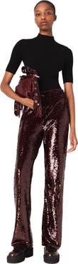 maje Sequin-embroidered trousers