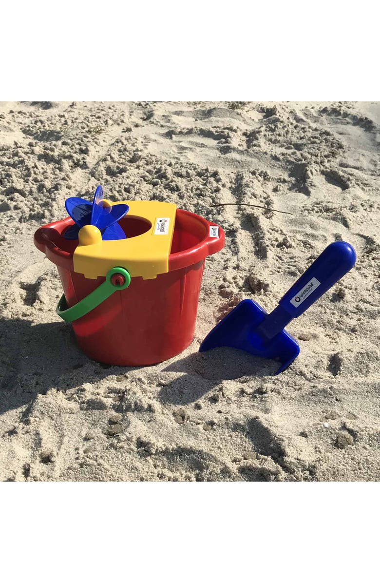 SPIELSTABIL Bucket Mill 3 Piece Toy Set - Includes Bucket, Sand Scoop and Spinning Wheel, Alternate, color, Multi