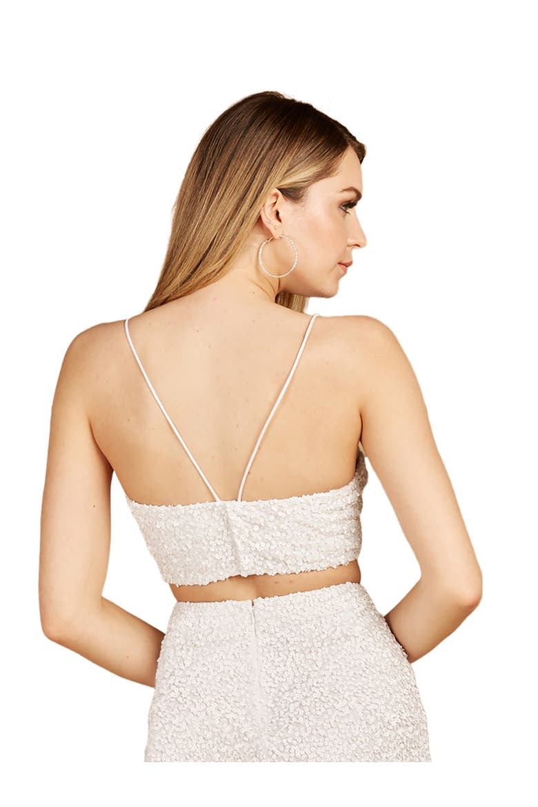 Spaghetti Strap Beaded Top, Alternate, color, Ivory