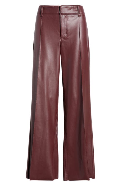 City Blues Pintuck Faux Leather Wide Leg Pants In Purple