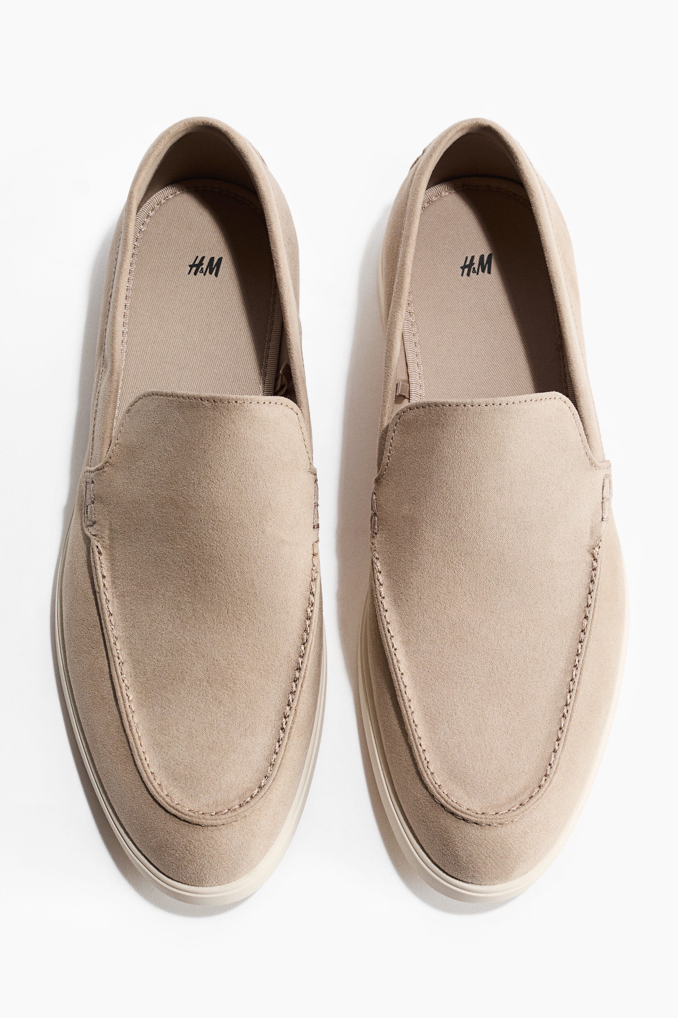 H&M Moccasin-seam Loafers, Alternate, color, Beige