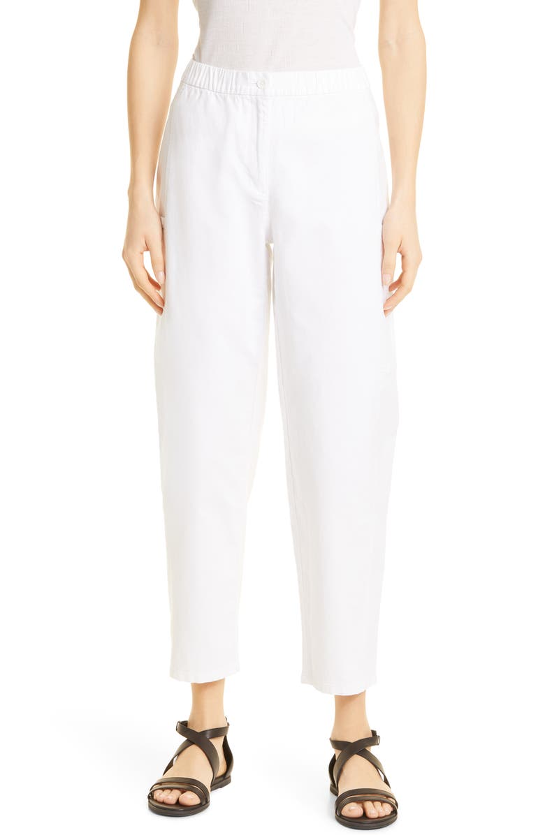Eileen Fisher Lantern Organic Cotton Blend Cargo Pants, Main, color,