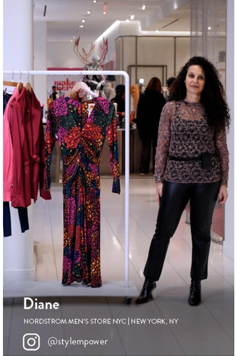 Rainbow Hearts Ruched Long Sleeve Midi Dress video