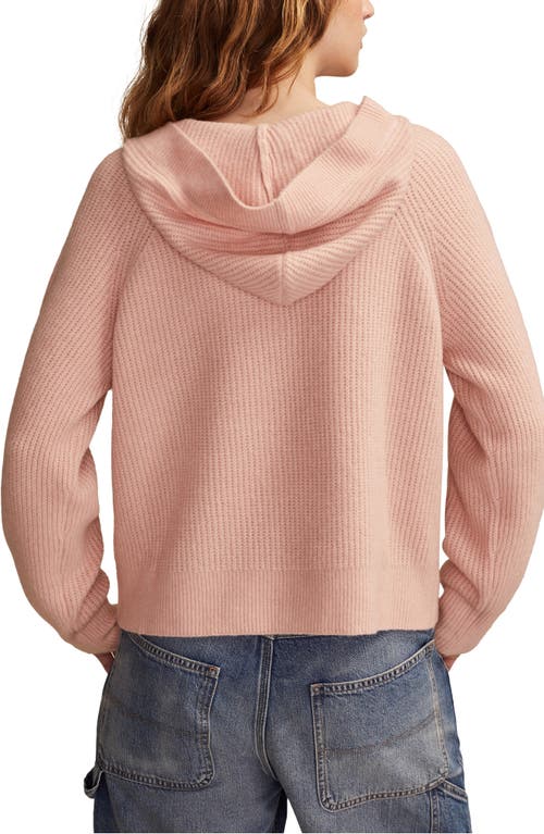 Lucky Brand Cloud Soft V-neck Sweater Hoodie In Pink