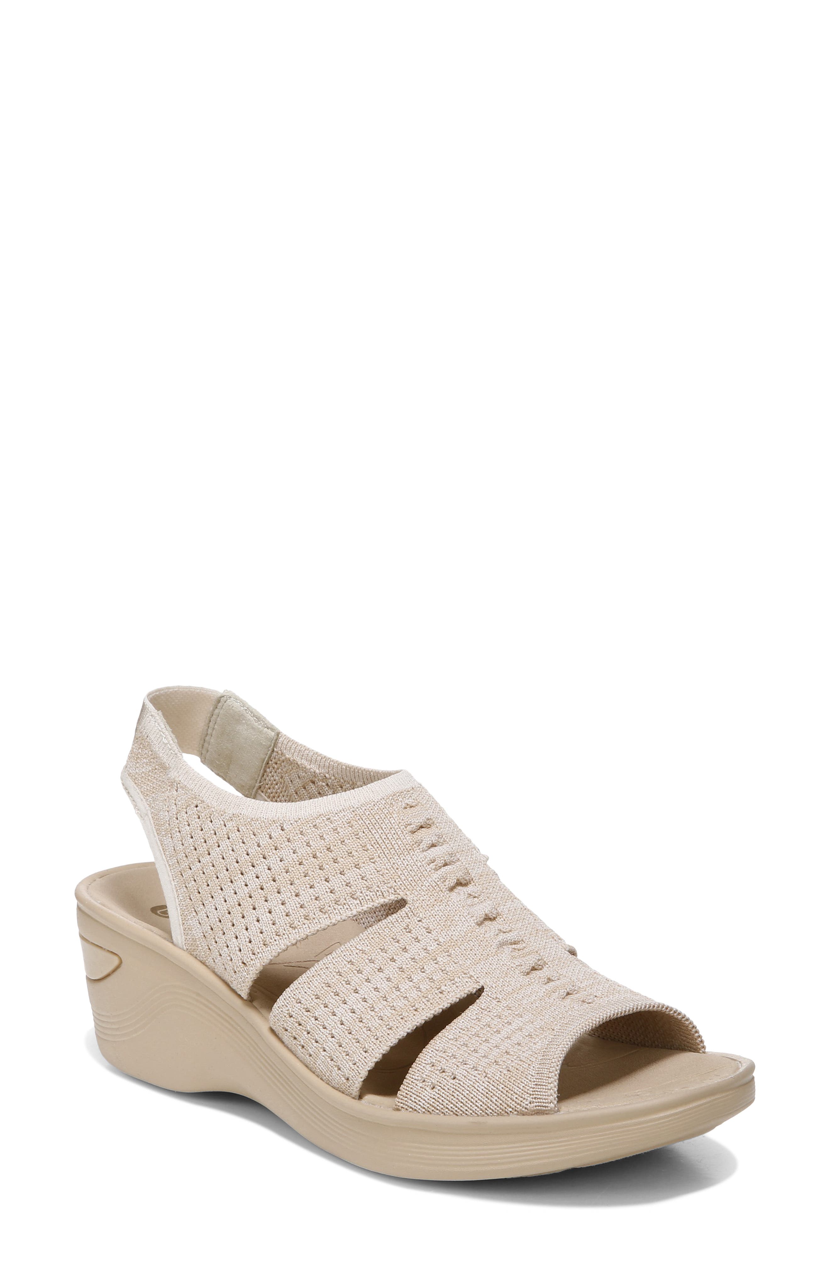 Double Up Wedge Slingback Sandal, Main, color, ALMOND KNIT