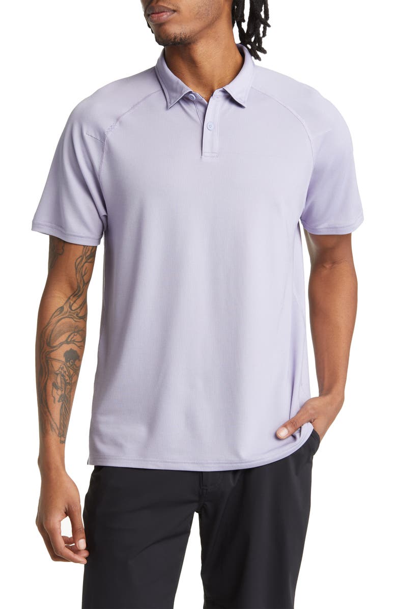 Rhone Delta Piqué Performance Polo, Main, color, Mellow Lavender