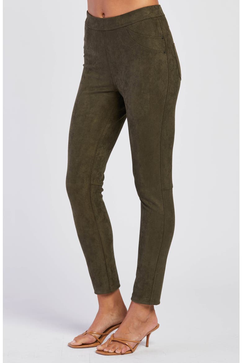 Ferguson Faux Suede Leggings, Alternate, color, OLIVE