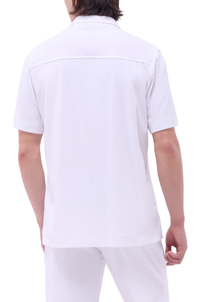 Terry Cloth Camp Shirt, Alternate, color, WHITE