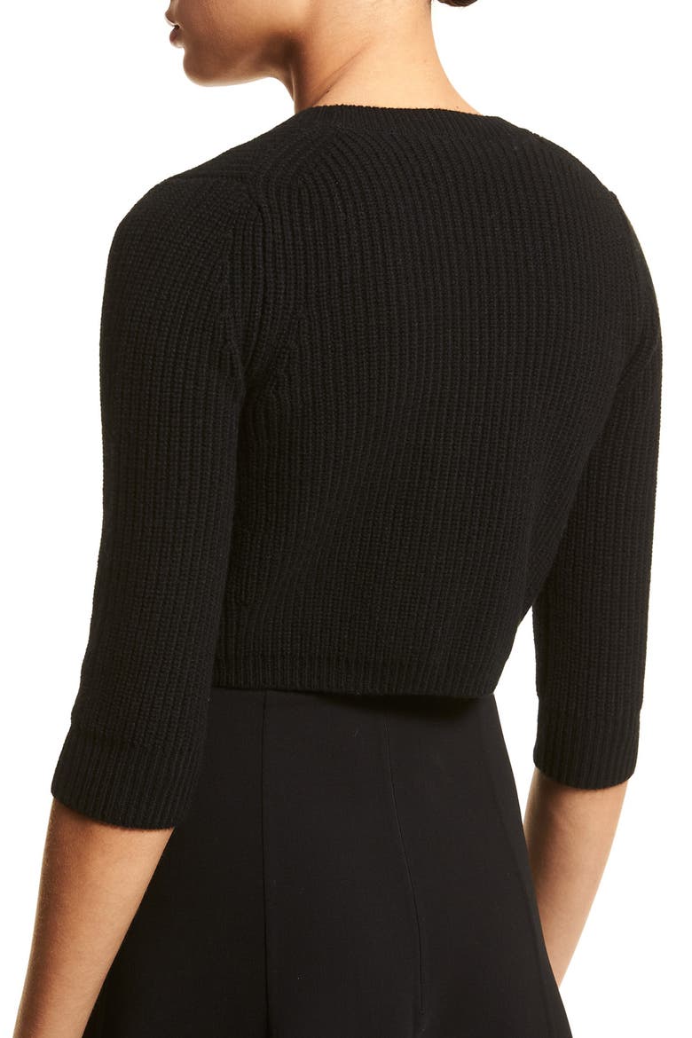 Shaker Stitch Cashmere Shrug, Alternate, color, 001 BLACK