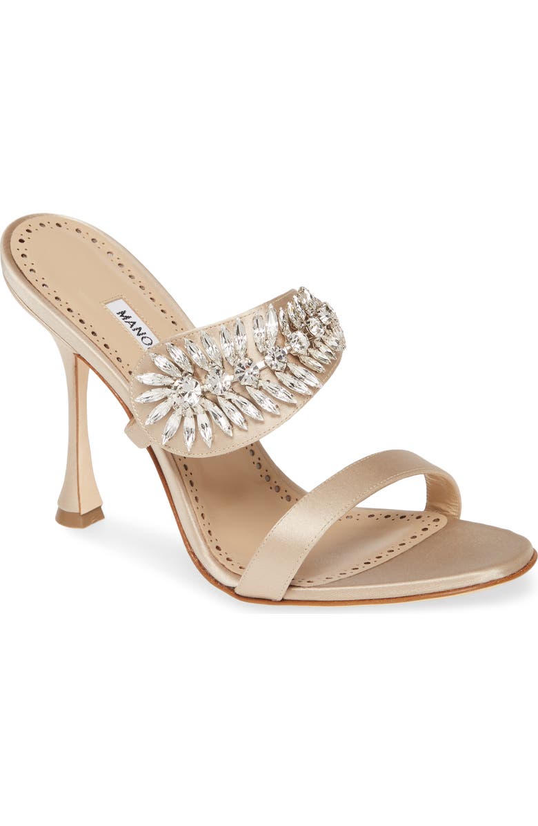 Manolo Blahnik Skysan Crystal Embellished Sandal, Main, color,